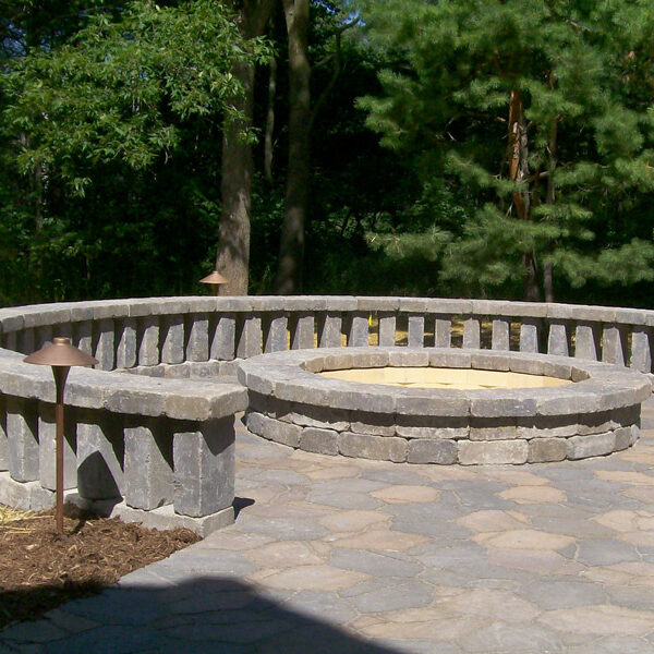 Balistered Seatwalls with Matching Firepit