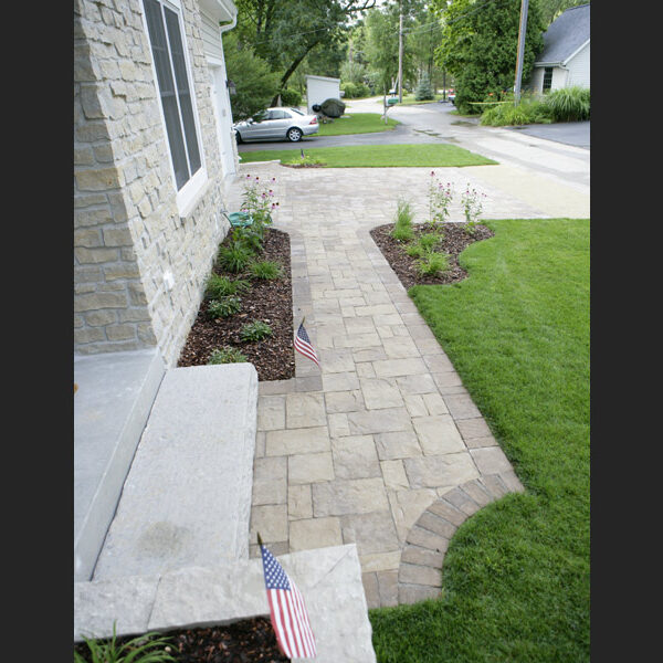 Entry Walkway with Matching Paver Driveway