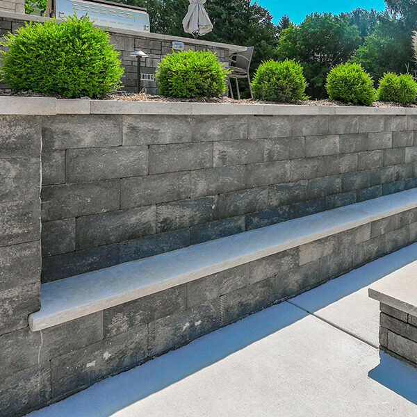 Majestic Stone Seating Built into Retaining Wall