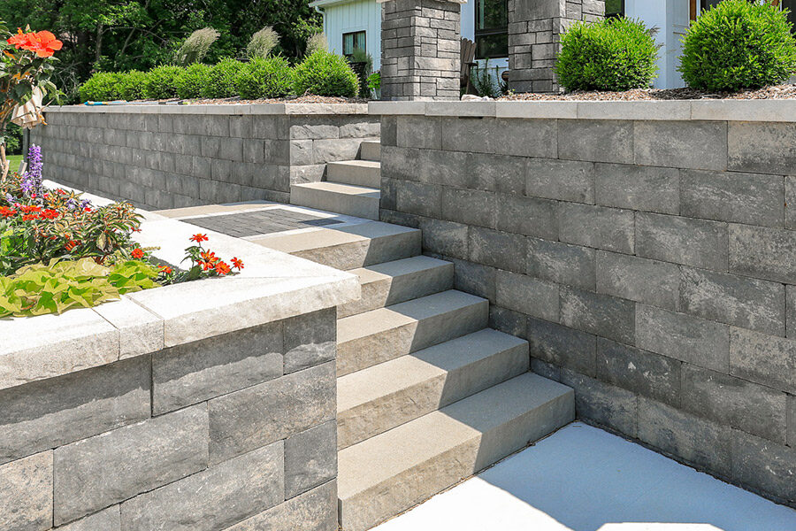 Grand Split Staircase with Decorative Inlay Landing