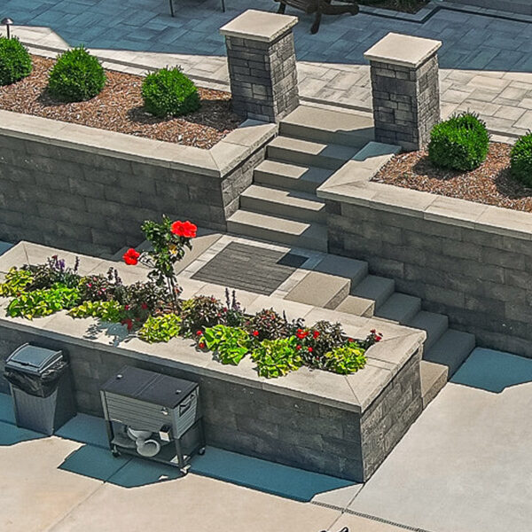 Grand Split Staircase with Decorative Inlay Landing