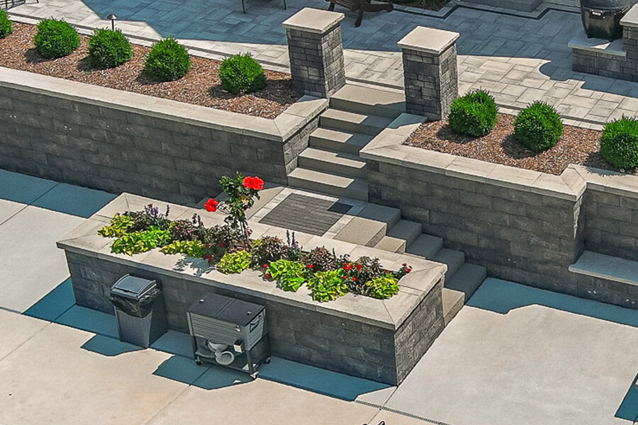 Grand Split Staircase with Decorative Inlay Landing