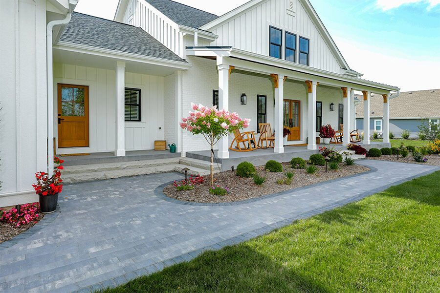 Front Walkway with Garden Inlays